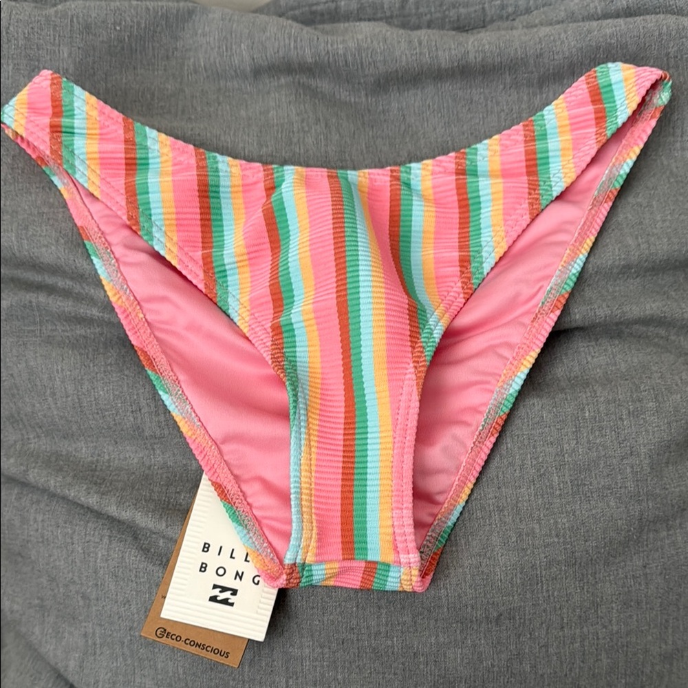 Billabong Multicolor Striped Bikini Bottom Sz Small island glow